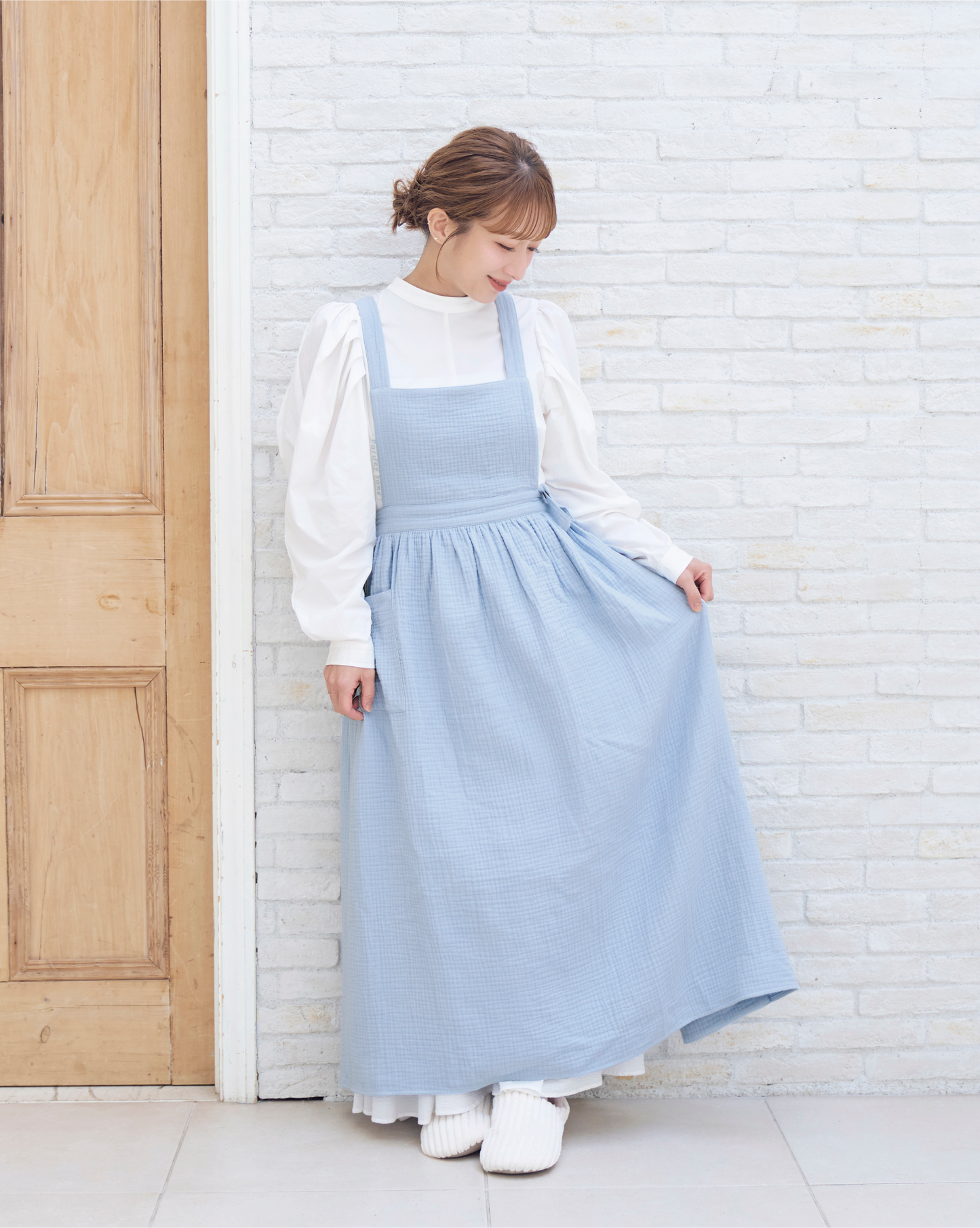 COTTON GAUZE APRON – Parsley COTTON GAUZE APRON – Parsley