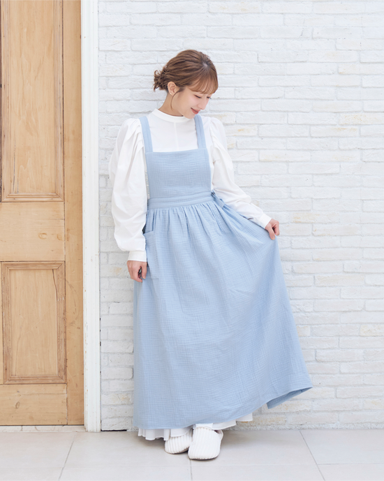 値下げ最終！パセリ★イエロー★コットンエプロン COTTON GAUZE APRON – Parsley